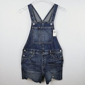 Old Navy #792617 Girl's Distressed Denim Shortalls NWT, size XL (14-16)